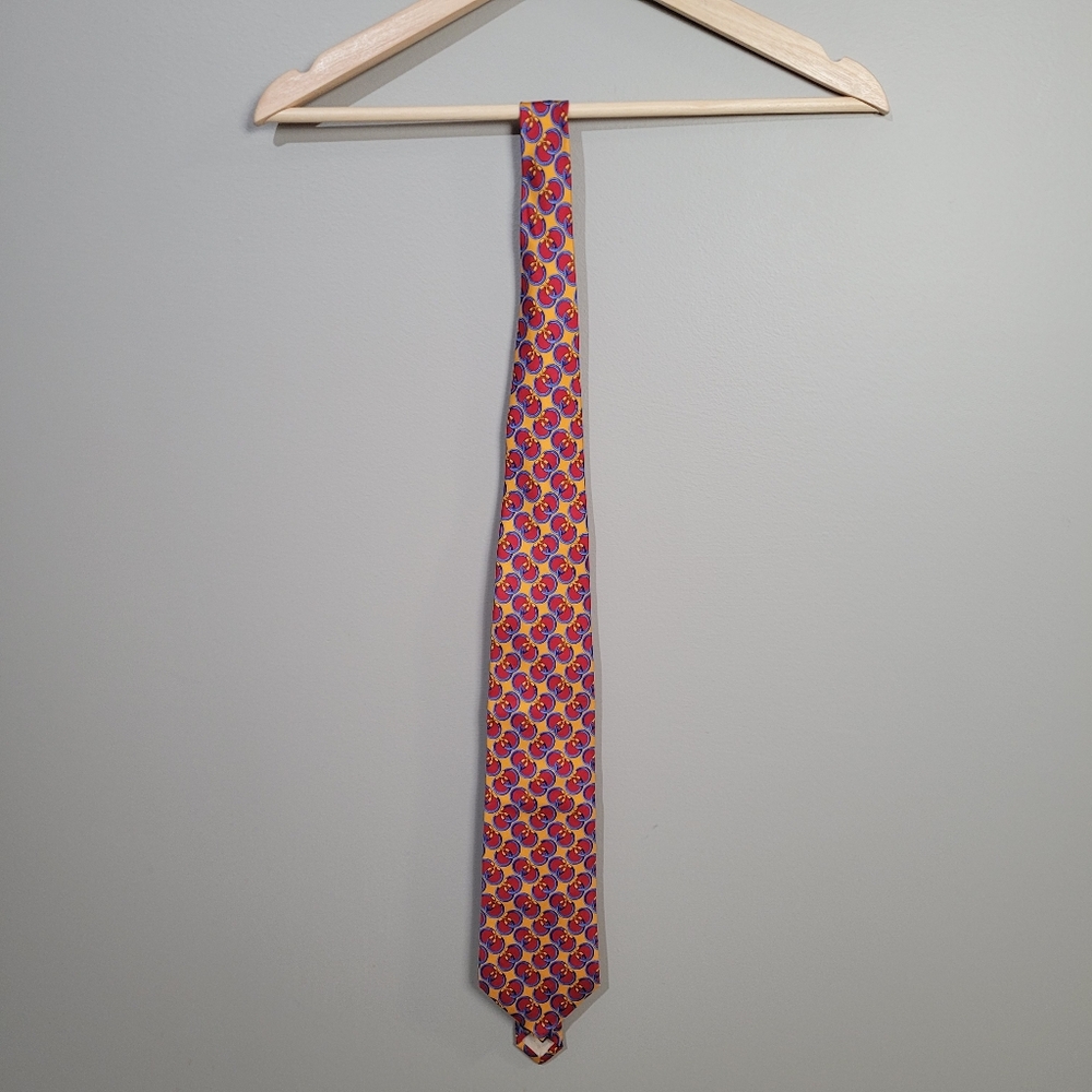Gucci Red Geometric Pattern Tie - Picture 3 of 13